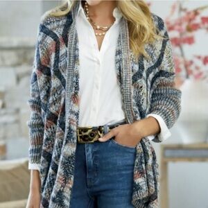 Soft Surroundings Textured Open Knit Cardigan.Size L/XL